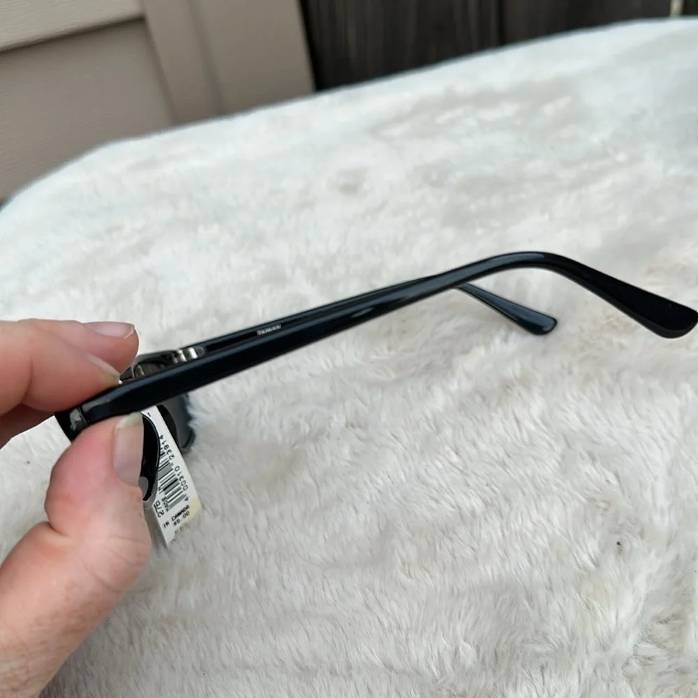 Vintage Dead Stock After Thoughts Black Rectangular Sunglasses